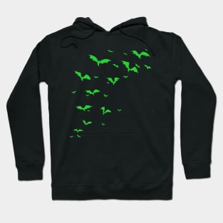 Halloween Green Bats Hoodie